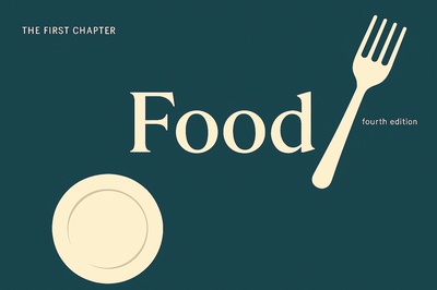 Food Book Cover Design with Fork and Plate Illustration
