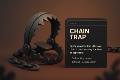 3D Illustration of a Chain Trap with Modern Design Elements