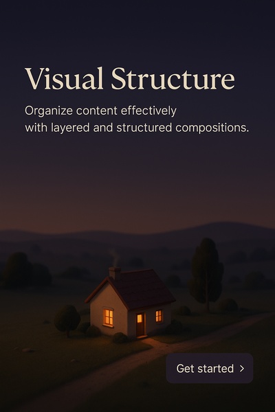 3D Scene Illustrating Visual Structure Concept