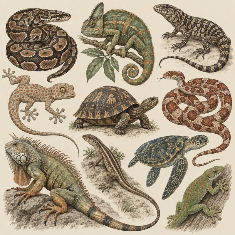 Reptile illustration design elements