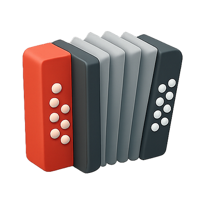 Stylized Accordion Illustration with Modern Design