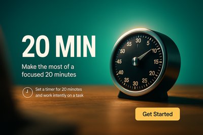 Focused 20-Minute Timer Concept for Productivity