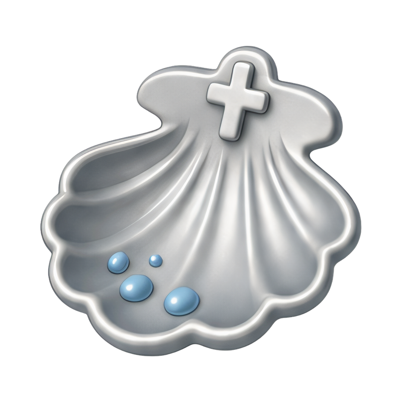 Elegant silver baptism shell