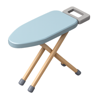 Stylized 3D Ironing Board Icon in Isometric View