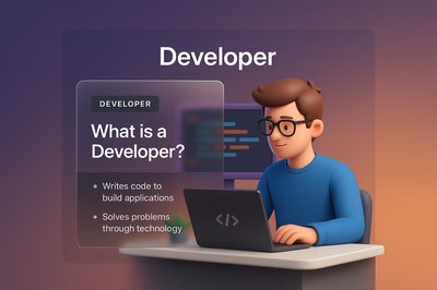 Innovative Web Design Featuring a Developer at Work