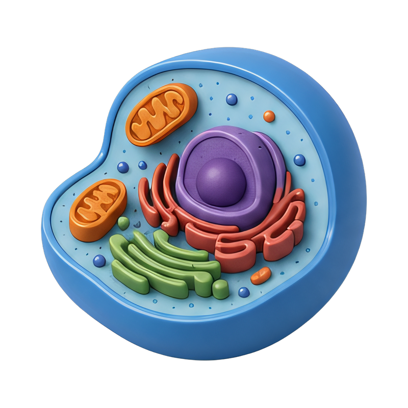 Detailed animal cell cutaway