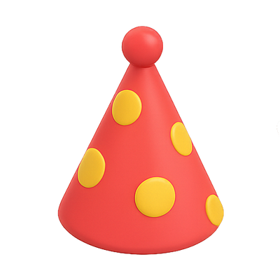 Colorful Party Hat with Polka Dots