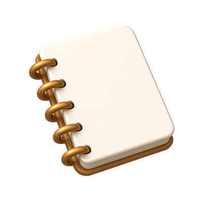 3D Spiral Notebook Icon with Volumetric Design