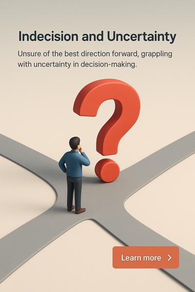 Indecision and Uncertainty at the Crossroads: A 3D Illustration