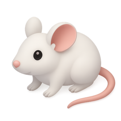3D White Mouse Icon with Isometric Design