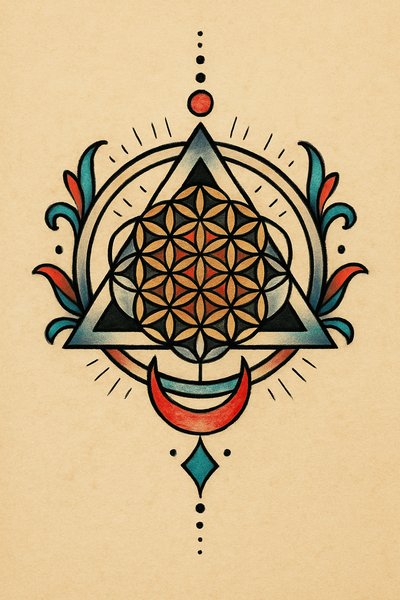 Intricate Mandala Design with Geometric Patterns and Floral Elements