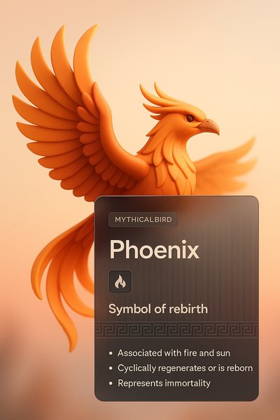 Stunning 3D Phoenix Design with Transparent Overlay