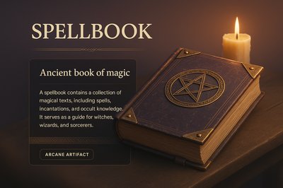 Enchanting Spellbook with Candlelight Setting