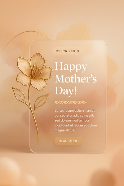 Elegant Mother's Day Calligraphy with Floral Design