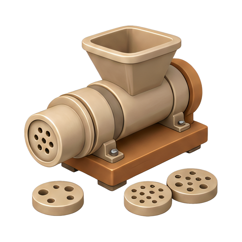Industrial extruder with dies