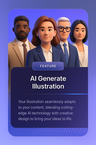Modern Diverse Business Team Portrait in 3D Style