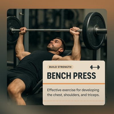 Engaging Bench Press Fitness Design for Web Landing Page