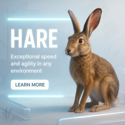 3D Render of a Hare Highlighting Speed and Agility