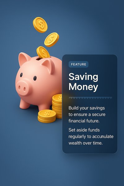Realistic 3D Piggy Bank with Falling Gold Coins for Savings Concepts