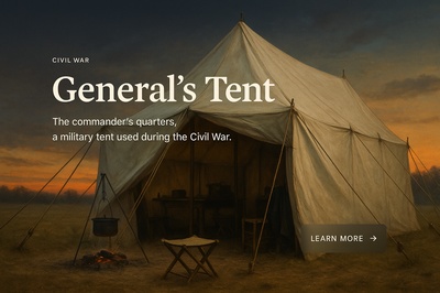 Realistic General's Tent Illustration from the Civil War Era