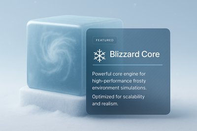 3D Blizzard Core Design Illustration with Modern Elements