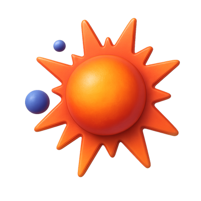 3D Supernova Icon with Volumetric Effect