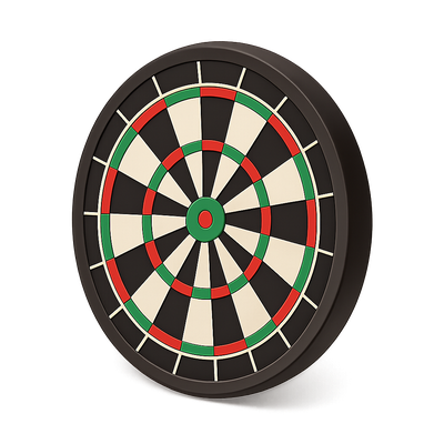 Colorful Dartboard with Red and Green Sections