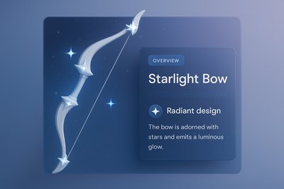 Starlight Bow: A Radiant 3D Illustration in Modern Design