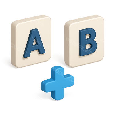 Stylish 3D Icon Cards Featuring Letters A and B