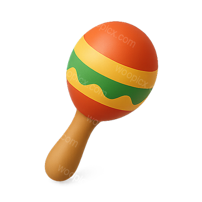 Colorful Maraca Musical Instrument Design