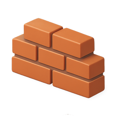 3D Render of Brick Wall Segment in Warm Colors
