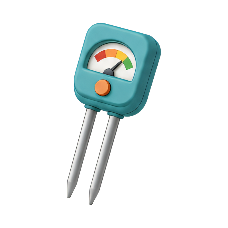 Moisture meter probe in action