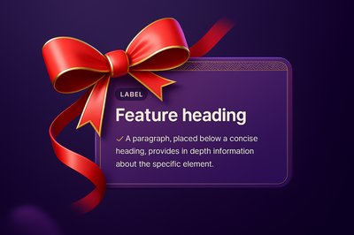 Elegant Red Ribbon and Bow with Label on Gradient Background