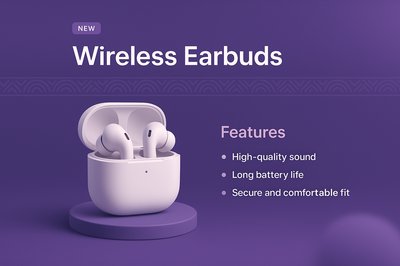 Stylish 3D Wireless Earbuds with High-Quality Sound
