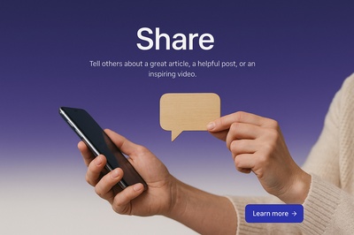 Modern Web Page Design Featuring Share Action