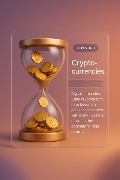 3D Hourglass Filled with Cryptocurrency Coins