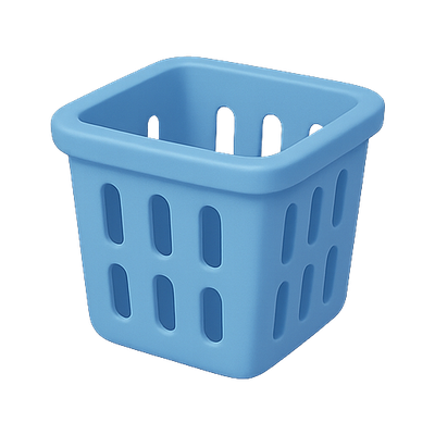 Plastic Laundry Basket in Soft Blue Color