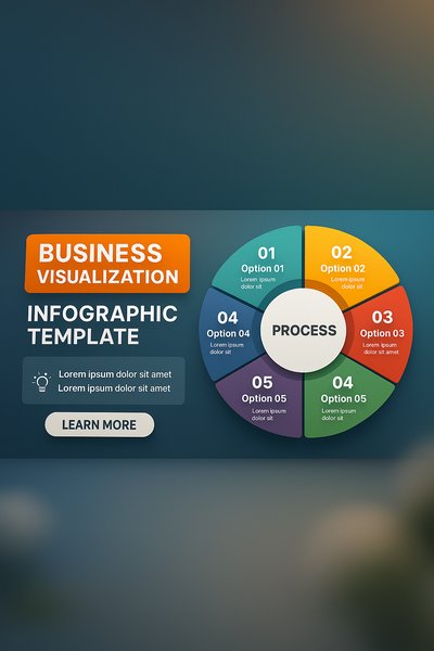 Business Visualization Infographic Template with Circular Design