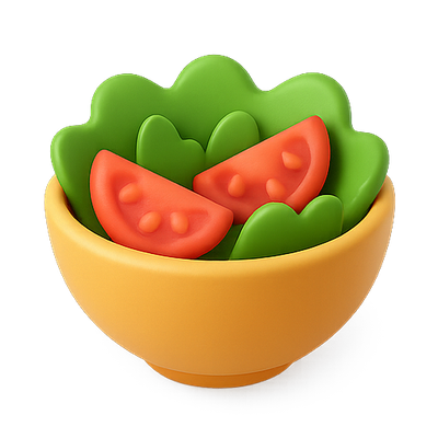 Colorful 3D Render of a Salad Bowl with Vegetables