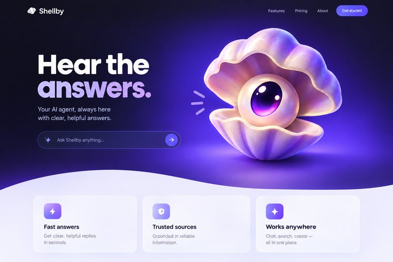 AI agent landing page design