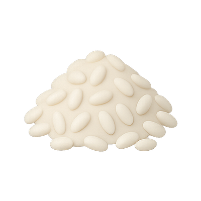 Pile of White Candy Coated Almonds on a White Background