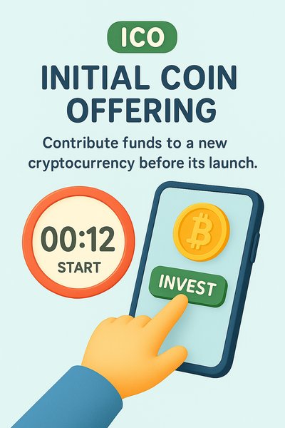 Promotional Graphic for Initial Coin Offering with Countdown Timer