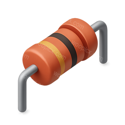 3D Isometric Electrical Resistor Icon in Volumetric Style