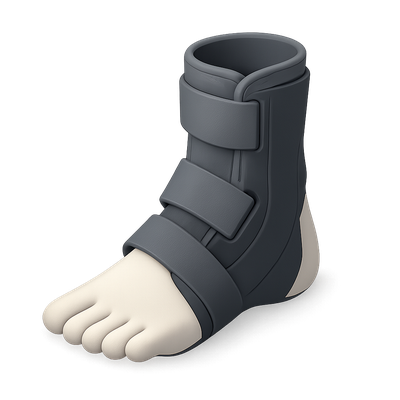 3D Isometric Ankle Brace Icon with Transparent Background
