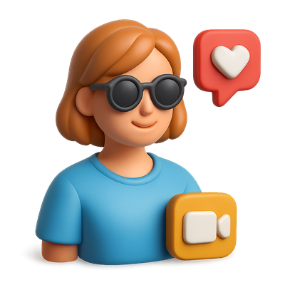 3D Icon of a Social Media Influencer with Accessories