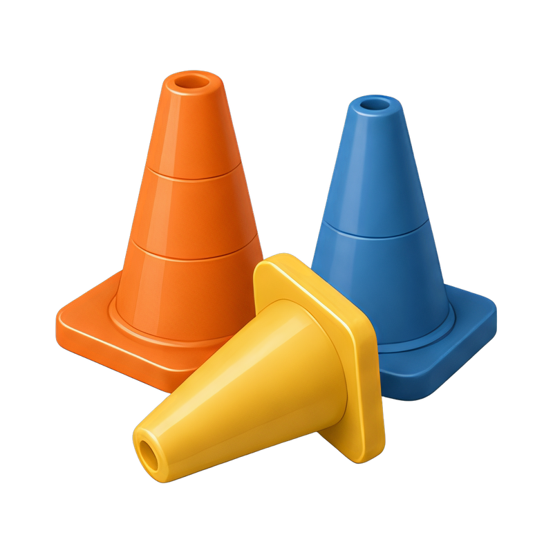colorful training cone set