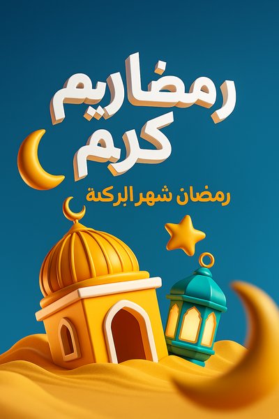 Dynamic 3D Illustration for Ramadan Celebration
