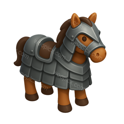 3D Armored Horse Icon for Game Design