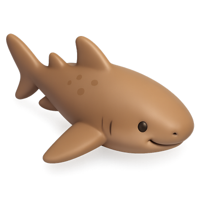 3D Nurse Shark Icon in Isometric View with Volumetric Feel