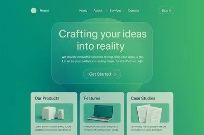 Minimalist Landing Page Design with Smooth Gradients